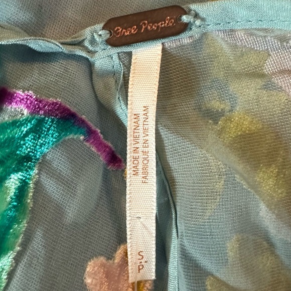 Free People Secret Garden Maxi Dress Size Small NWT Velvet Devore Fairy Sheer - Picture 10 of 16